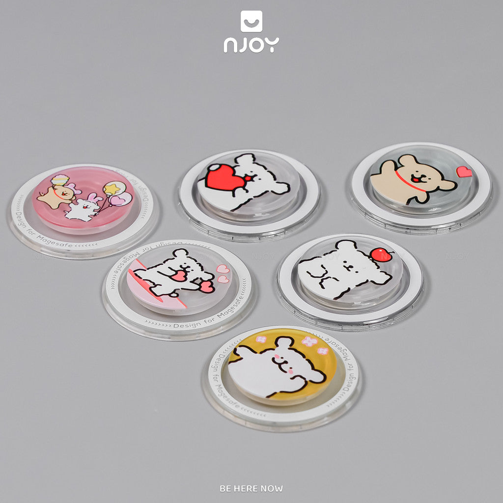 Giá Đỡ Điện Thoại Popsocket In Hình Gấu Dễ Thương Hít Từ Tính Cho Điện Thoại iPhone Samsung Njoyshop