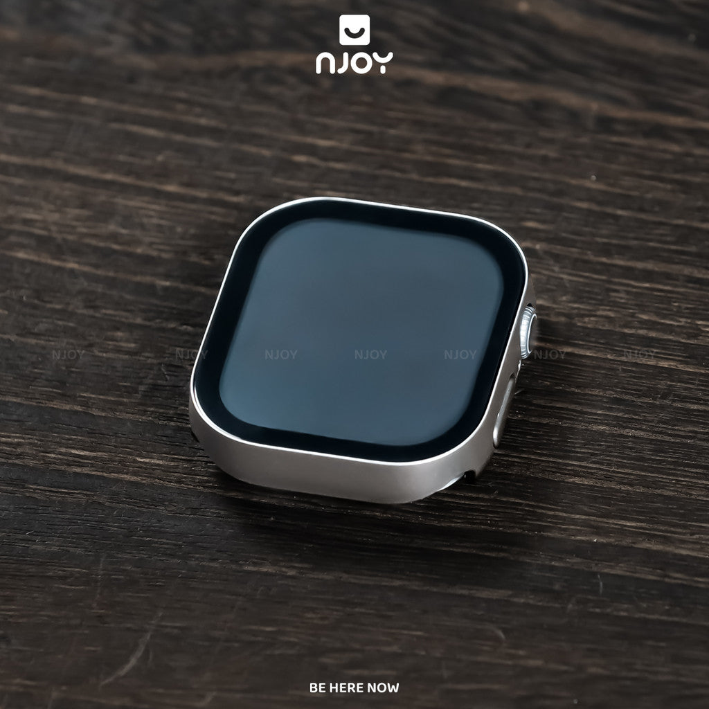 Ốp Viền Màu Chống Vân Có Kính Cường Lực Cho Đồng Hồ Apple Watch Ultra Series S11 10 9 8 7 6 SE 44/45/46/49 38/40/41/42mm