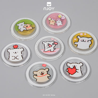 Giá Đỡ Điện Thoại Popsocket In Hình Gấu Dễ Thương Hít Từ Tính Cho Điện Thoại iPhone Samsung Njoyshop