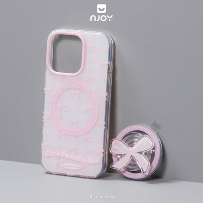 Ốp Lưng In Hình Bowknot Chiếc Nơ Kèm Giá Đỡ Popsocket Cho Điện Thoại iPhone 17 Pro Max 16 15 14 13