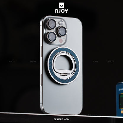 Giá Đỡ Điện Thoại Vân Carbon Cao Cấp Siêu Mỏng Xoay 360 Độ Hít Magsafe Cho Điện Thoại iPhone Samsung
