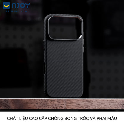 Ốp Carbon Nhám Chống Vân Tay Siêu Mỏng Bảo Vệ Camera Cho Điện Thoại iPhone 17 Pro Max 16 15 14 13