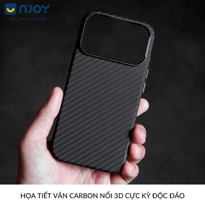 Ốp Carbon Nhám Chống Vân Tay Siêu Mỏng Bảo Vệ Camera Cho Điện Thoại iPhone 17 Pro Max 16 15 14 13