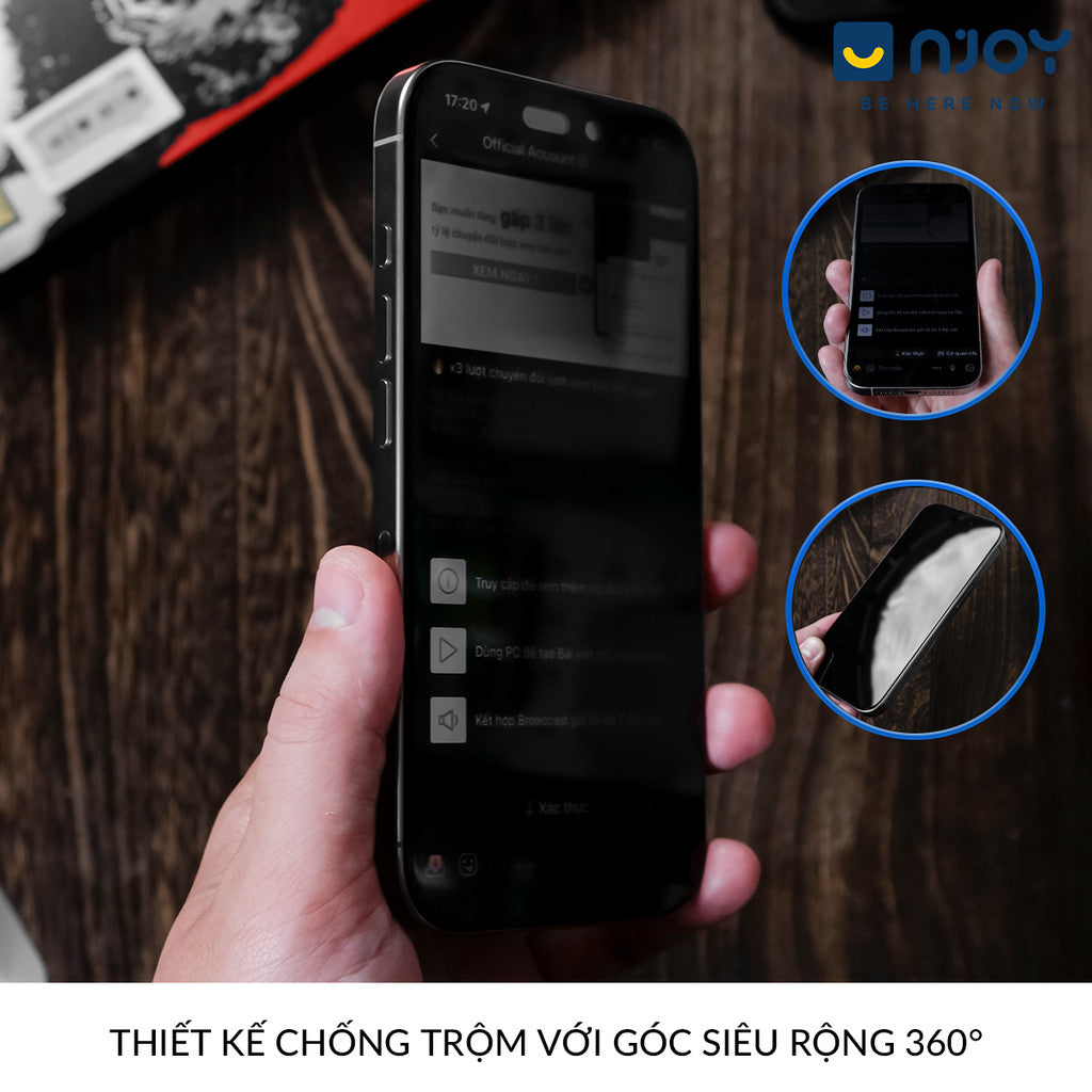 Kính Cường Lực Chống Trộm 360 Độ Kinkong Tự Dán Magic Box Cho Điện Thoại iPhone 17 Pro Max 16 15 14