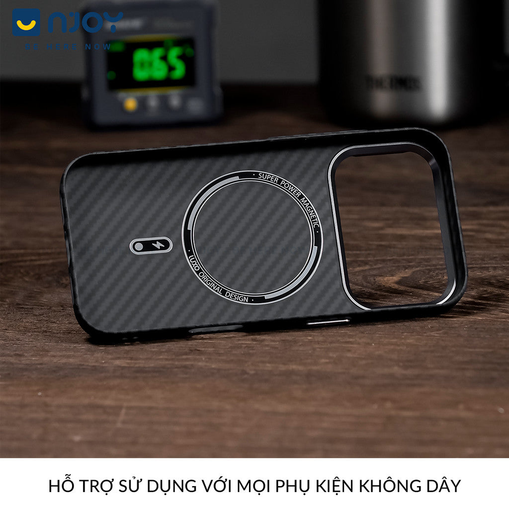 Ốp Carbon Nhám Chống Vân Tay Siêu Mỏng Bảo Vệ Camera Cho Điện Thoại iPhone 17 Pro Max 16 15 14 13