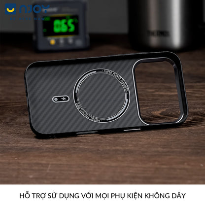 Ốp Carbon Nhám Chống Vân Tay Siêu Mỏng Bảo Vệ Camera Cho Điện Thoại iPhone 17 Pro Max 16 15 14 13