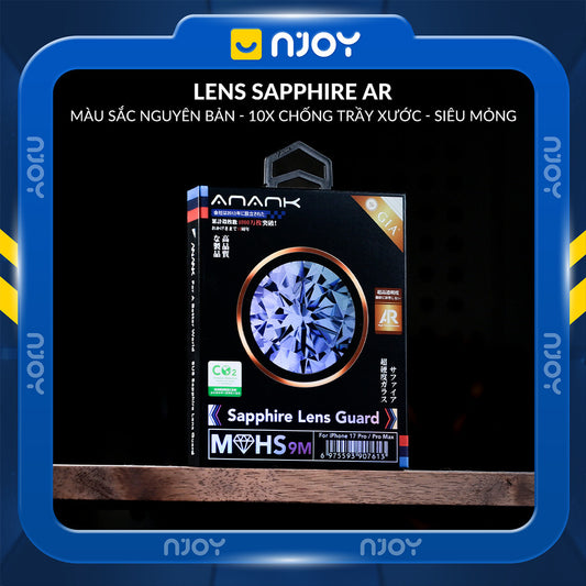 Cường Lực Camera Anank Sapphire Chuẩn GIA Cao Cấp Chống Xước Cho Điện Thoại iPhone 17 Pro Max