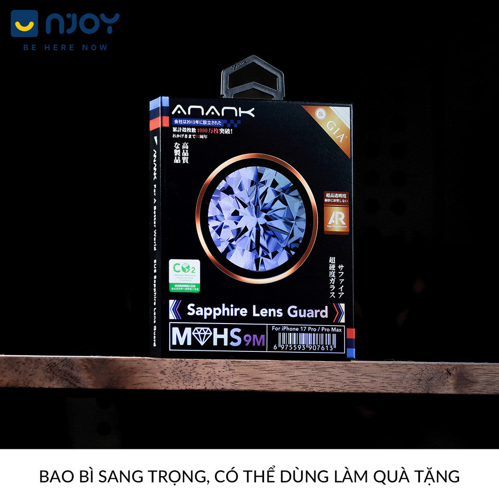 Cường Lực Camera Anank Sapphire Chuẩn GIA Cao Cấp Chống Xước Cho Điện Thoại iPhone 17 Pro Max