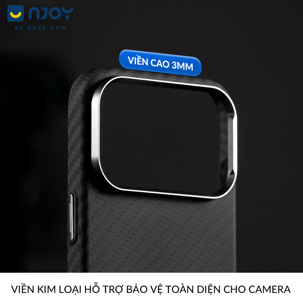 Ốp Carbon Nhám Chống Vân Tay Siêu Mỏng Bảo Vệ Camera Cho Điện Thoại iPhone 17 Pro Max 16 15 14 13