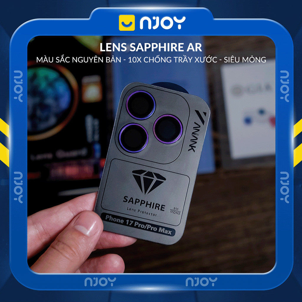 Cường Lực Camera Anank Sapphire Chuẩn GIA Cao Cấp Chống Xước Cho Điện Thoại iPhone 17 Pro Max