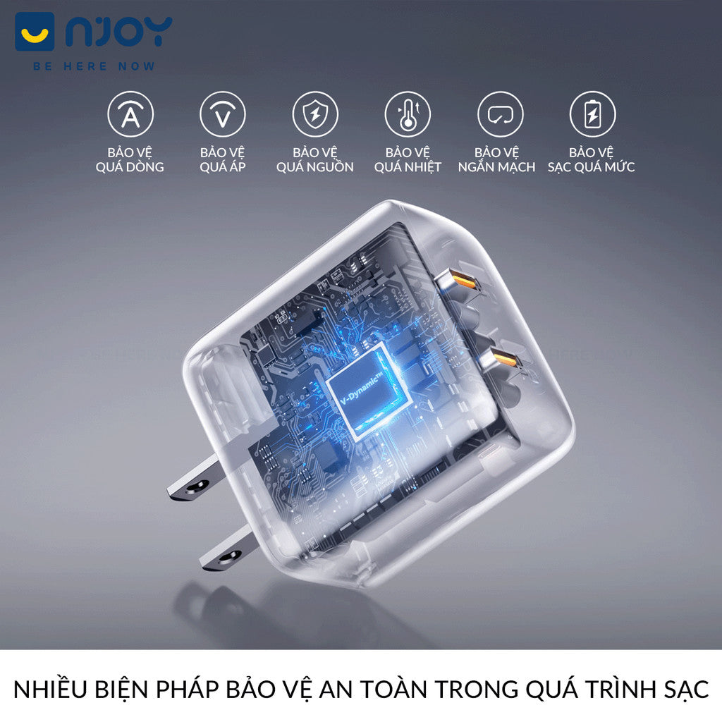 Củ Sạc 2 Cổng Voltme 35W GaN Nhỏ Gọn Sạc Nhanh PD3.0 QC3.0 PPS Cho Điện Thoại iPhone iPad Macbook
