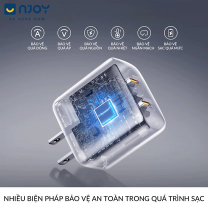 Củ Sạc 2 Cổng Voltme 35W GaN Nhỏ Gọn Sạc Nhanh PD3.0 QC3.0 PPS Cho Điện Thoại iPhone iPad Macbook
