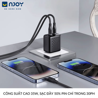Củ Sạc 2 Cổng Voltme 35W GaN Nhỏ Gọn Sạc Nhanh PD3.0 QC3.0 PPS Cho Điện Thoại iPhone iPad Macbook