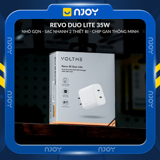 Củ Sạc 2 Cổng Voltme 35W GaN Nhỏ Gọn Sạc Nhanh PD3.0 QC3.0 PPS Cho Điện Thoại iPhone iPad Macbook