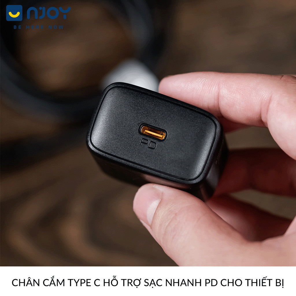 Bộ Cáp Sạc Voltme 20W GaN Hỗ Trợ Sạc Nhanh QC3.0 PD3.0 Cho Điện Thoại iPhone 14 Pro Max 13 12 11