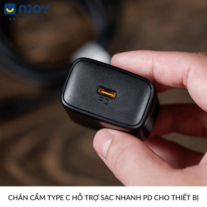 Bộ Cáp Sạc Voltme 20W GaN Hỗ Trợ Sạc Nhanh QC3.0 PD3.0 Cho Điện Thoại iPhone 14 Pro Max 13 12 11