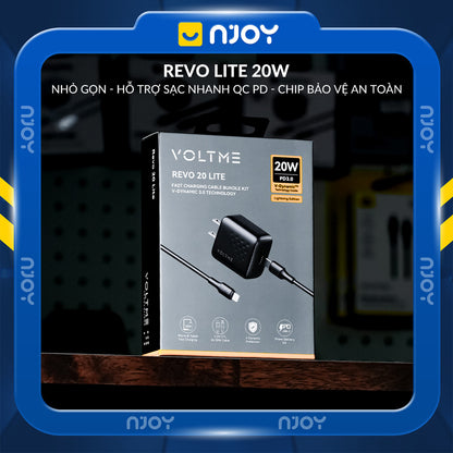 Bộ Cáp Sạc Voltme 20W GaN Hỗ Trợ Sạc Nhanh QC3.0 PD3.0 Cho Điện Thoại iPhone 14 Pro Max 13 12 11