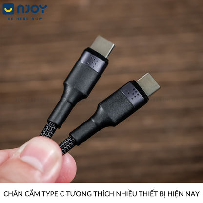 Dây Cáp Sạc Nhanh Voltme PD 100W Type To Type C Độ Dài 1M Cho Điện Thoại iPhone iPad Laptop Macbook