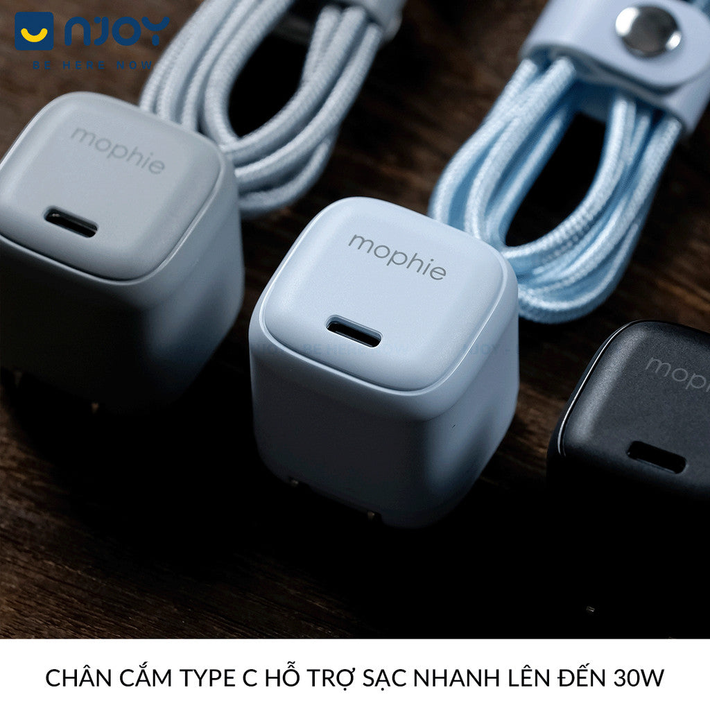 Bộ Cáp Sạc Mophie 30W Cao Cấp Chip GaN Tản Nhiệt Cho Điện Thoại iPhone 17 Pro Max 16 15 iPad Macbook