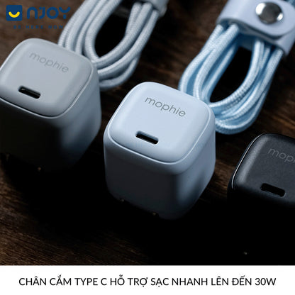 Bộ Cáp Sạc Mophie 30W Cao Cấp Chip GaN Tản Nhiệt Cho Điện Thoại iPhone 17 Pro Max 16 15 iPad Macbook