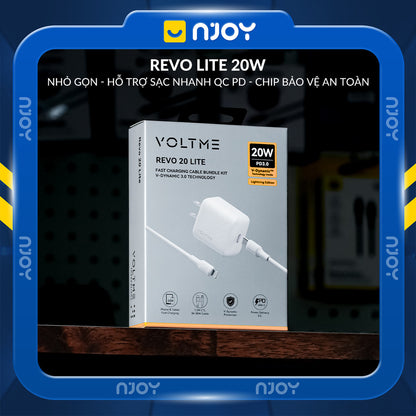 Bộ Cáp Sạc Voltme 20W GaN Hỗ Trợ Sạc Nhanh QC3.0 PD3.0 Cho Điện Thoại iPhone 14 Pro Max 13 12 11