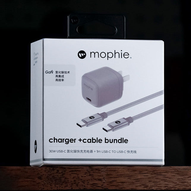 Bộ Cáp Sạc Mophie 30W Cao Cấp Chip GaN Tản Nhiệt Cho Điện Thoại iPhone 17 Pro Max 16 15 iPad Macbook