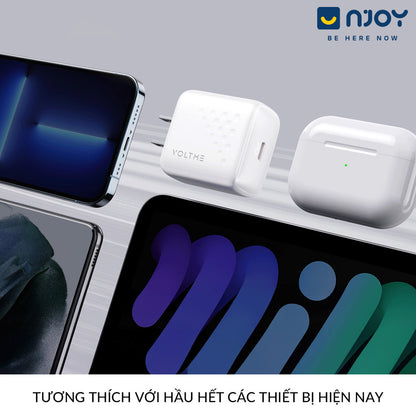 Bộ Cáp Sạc Voltme 20W GaN Hỗ Trợ Sạc Nhanh QC3.0 PD3.0 Cho Điện Thoại iPhone 14 Pro Max 13 12 11
