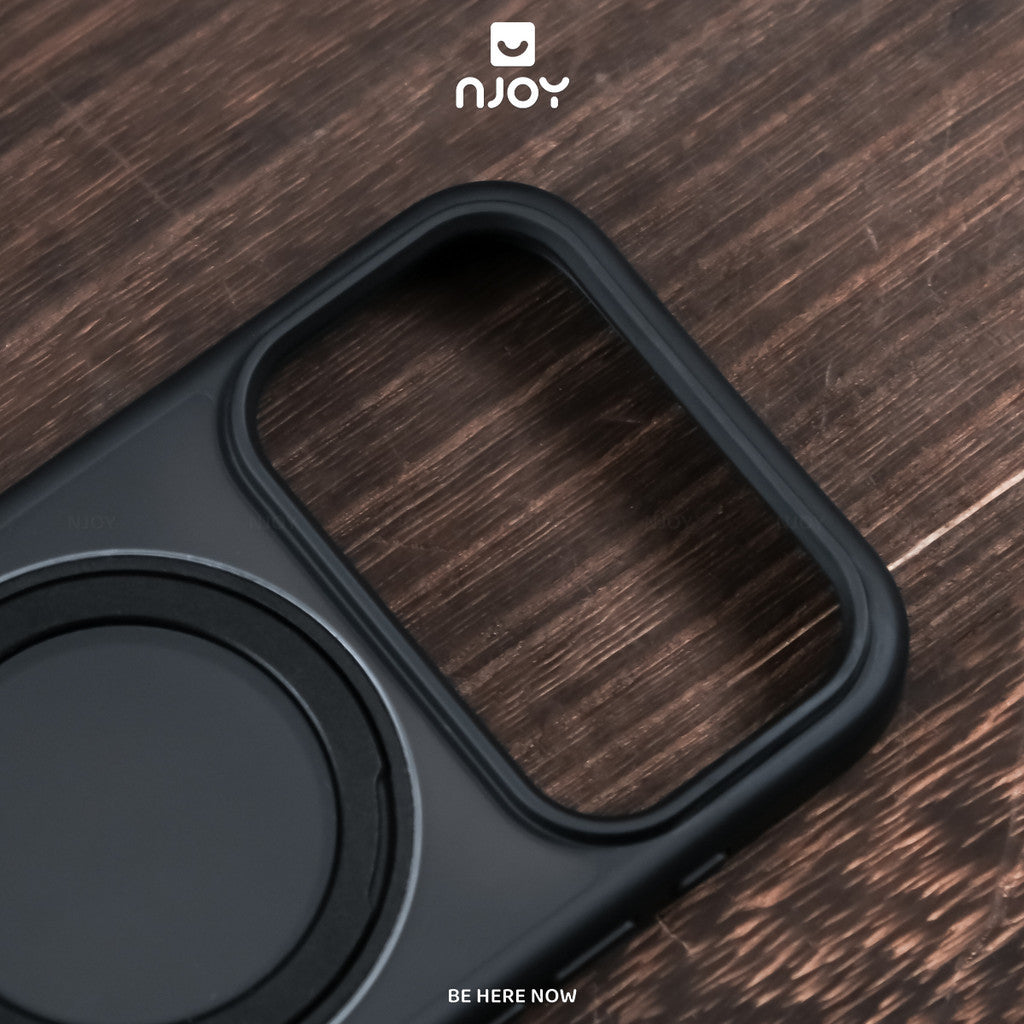 Ốp Nhám Chống Vân Tay Có Giá Đỡ Xoay 360 Độ Sạc Không Dây Cho Điện Thoại iPhone 18 Pro Max 17 16 15 14