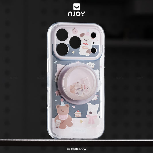 Ốp In Hình Thú Cưng Chim Cánh Cụt Heo Gấu Có Giá Đỡ iRing Cho Điện Thoại iPhone 17 Pro Max 16 15 14