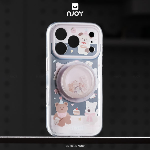 Ốp In Hình Thú Cưng Chim Cánh Cụt Heo Gấu Có Giá Đỡ iRing Cho Điện Thoại iPhone 17 Pro Max 16 15 14