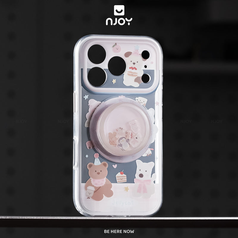 Ốp In Hình Thú Cưng Chim Cánh Cụt Heo Gấu Có Giá Đỡ iRing Cho Điện Thoại iPhone 17 Pro Max 16 15 14