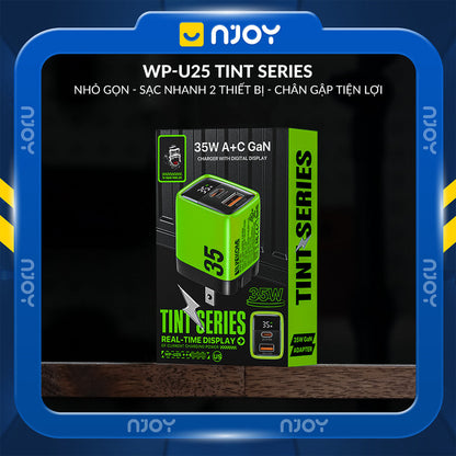 Củ Sạc Wekome 35W 2 Cổng Sạc Type C USB Sạc Nhanh QC3.0 PD3.0 FCP Cho Điện Thoại iPhone iPad Macbook