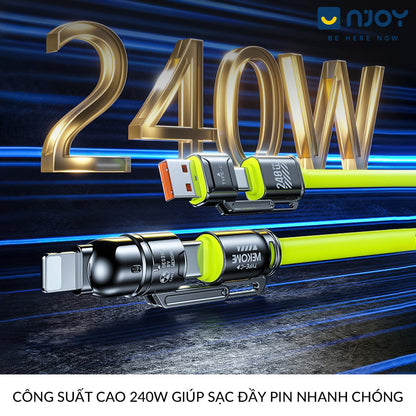 Dây Cáp Sạc Đa Năng 4 Trong 1 Wekome WDC-51 240W Độ Dài 1.2M Cho Điện Thoại iPhone iPad Macbook