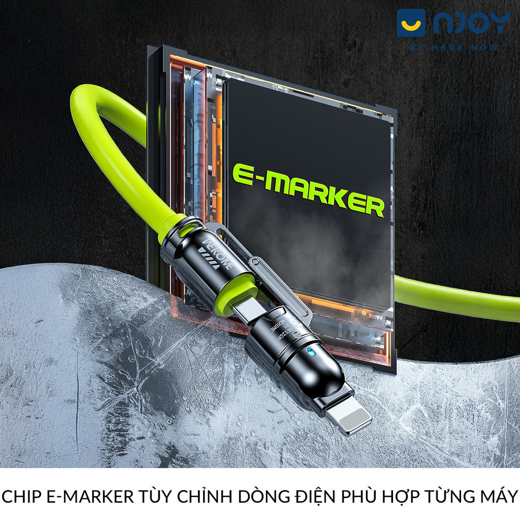 Dây Cáp Sạc Đa Năng 4 Trong 1 Wekome WDC-51 240W Độ Dài 1.2M Cho Điện Thoại iPhone iPad Macbook