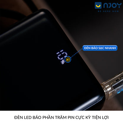 Sạc Dự Phòng Baseus 10000mAh Tích Hợp Cáp Type C QC PD 45W Cho Điện Thoại iPhone 17 Pro Max 15 14 13