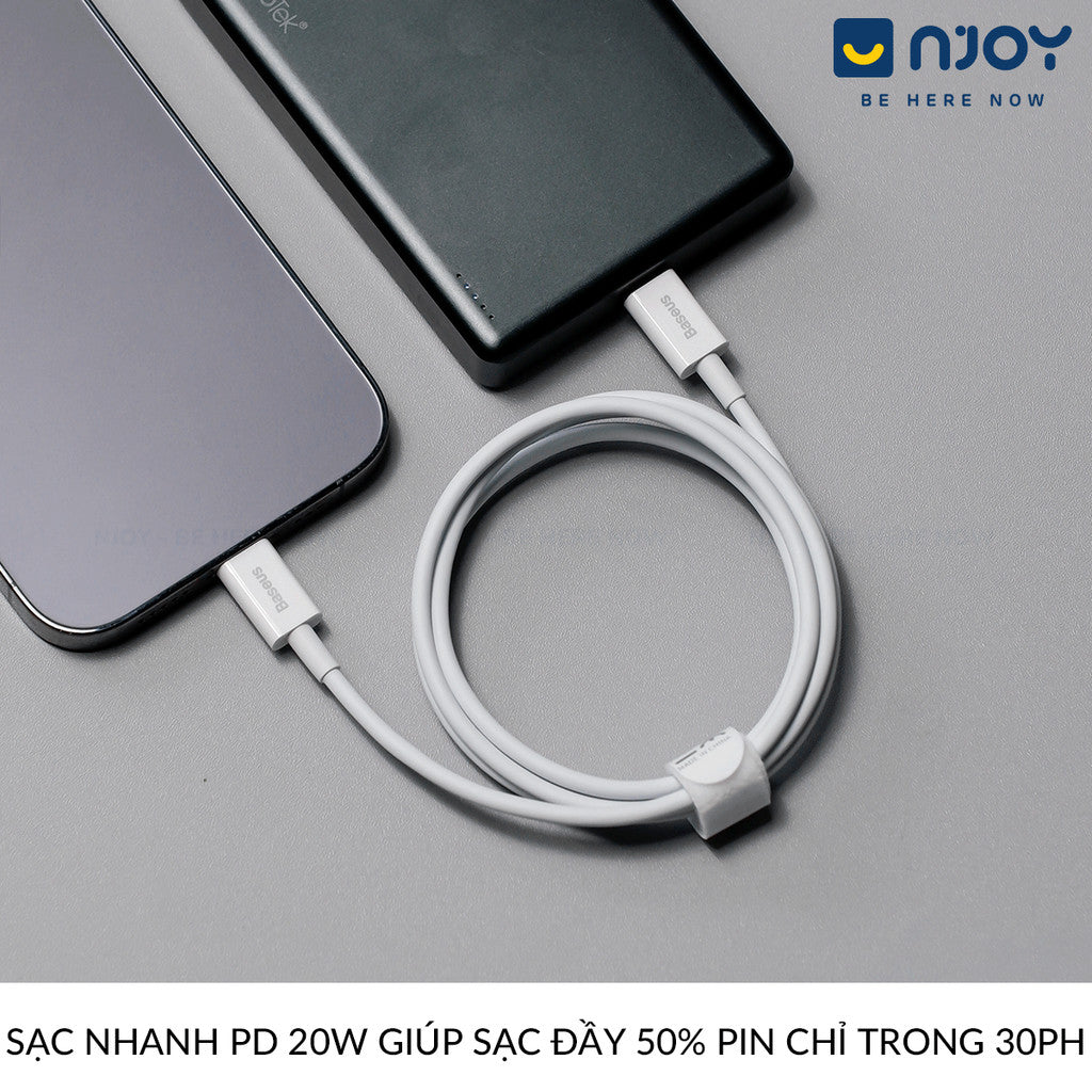 Dây Cáp Sạc Baseus 20W Type C To L Chất Liệu TPE Siêu Bền Cho Điện Thoại iPhone 14 Pro Max 13 12 11
