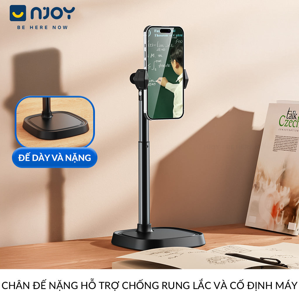 Giá Đỡ Điện Thoại Boneruy Để Bàn Xoay 360 Độ Điều Chỉnh Độ Cao Chân Đế Dày Ổn ĐỊnh Chống Rung Lắc
