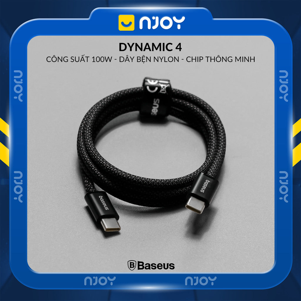 Dây Cáp Sạc Baseus PD 100W Type C To Type C Bện Nylon Cho Điện Thoại iPhone Laptop Macbook iPad
