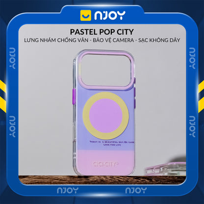 Ốp Nhám Chống Bẩn Màu Pastel Pop City Chống Sốc Cho Điện Thoại iPhone 17 Pro Max 16 15 14 13