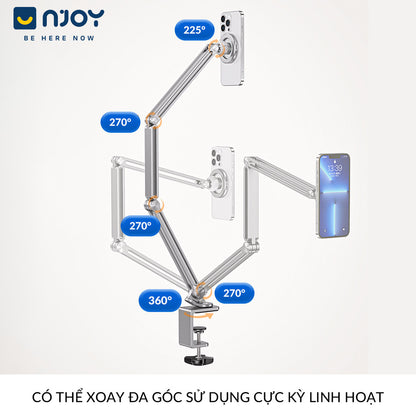 Giá Đỡ Điện Thoại Boneruy Z67 Hít Từ Tính Hợp Kim Nhôm Cao Cấp Độ Cao 50cm Xoay 360 Độ Ổn Định
