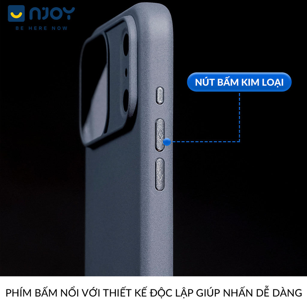 Ốp Nhám Nhựa Tái Chế Sạc Magsafe Nút Bấm Kim Loại Cho Điện Thoại iPhone 17 Pro Max 16 15