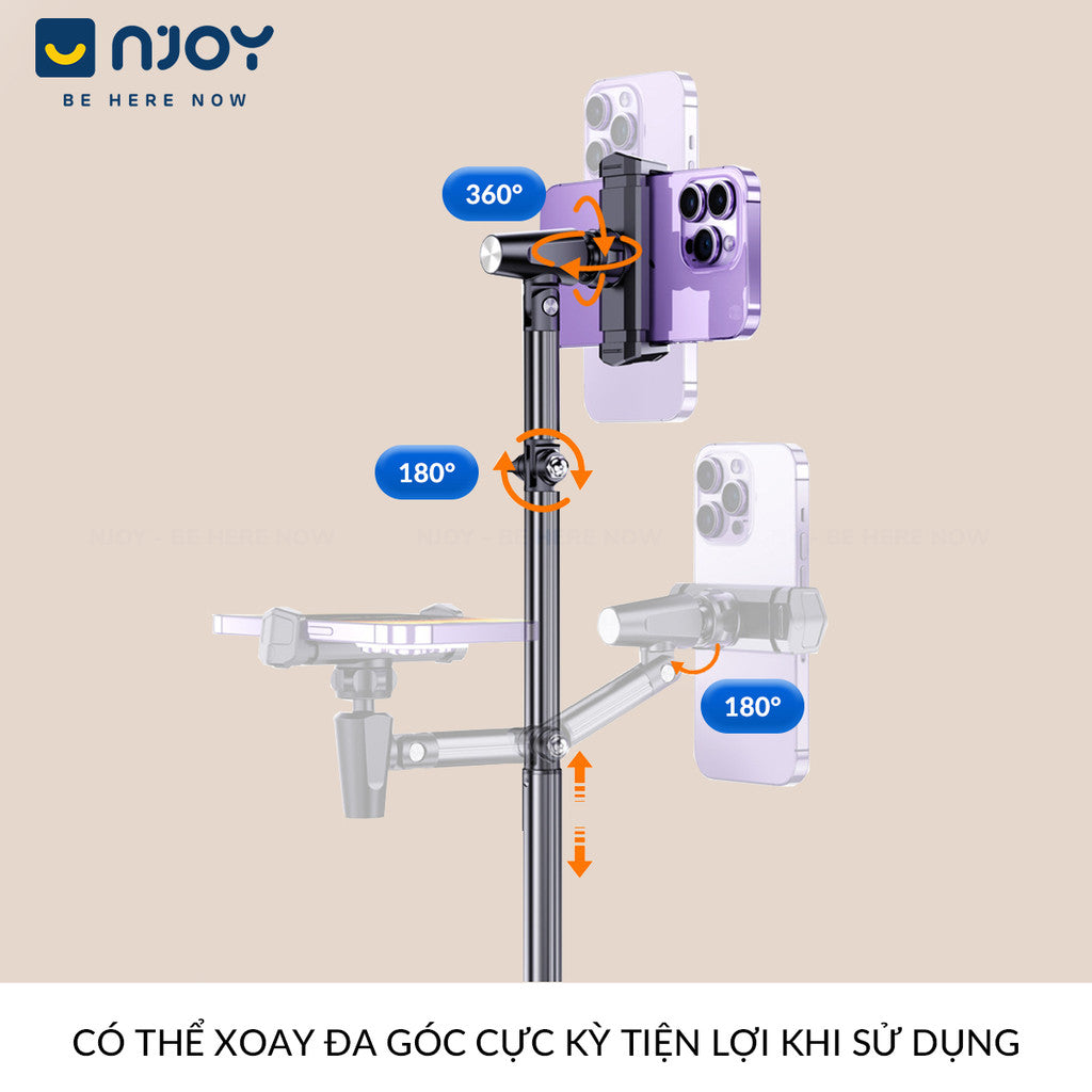 Giá Đỡ Điện Thoại Boneruy Để Bàn Xoay 360 Độ Điều Chỉnh Độ Cao Cho Livestearm Học Tập Quay Video