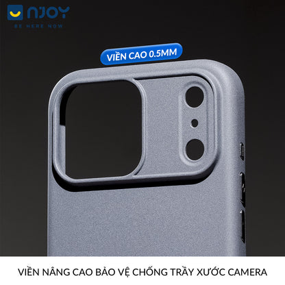 Ốp Nhám Nhựa Tái Chế Sạc Magsafe Nút Bấm Kim Loại Cho Điện Thoại iPhone 17 Pro Max 16 15