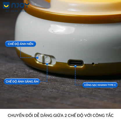 Đèn Ngủ Trang Trí Decor Phòng Ngủ Bàn Làm Việc Quà Sinh Nhật Ngọn Lửa Cute Dễ Thương