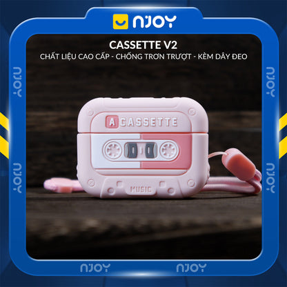 Ốp In Hình Máy Nghe Nhạc Cassette Cổ Điển Retro Kèm Dây Đeo Cho Airpods Pro 3 2 Airpods 4