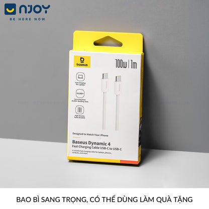 Dây Cáp Sạc Baseus PD 100W Type C To Type C Bện Nylon Cho Điện Thoại iPhone Laptop Macbook iPad