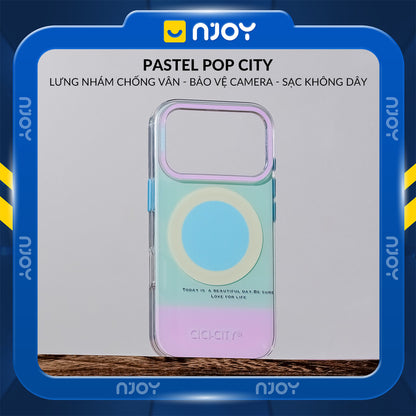 Ốp Nhám Chống Bẩn Màu Pastel Pop City Chống Sốc Cho Điện Thoại iPhone 17 Pro Max 16 15 14 13
