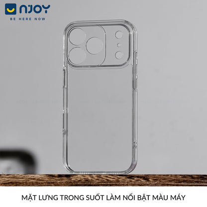Ốp Trong Suốt Có Nút AI Chống Sốc Bảo Vệ Camera Cho Điện Thoại iPhone 17 Pro Max 16 15 14 13