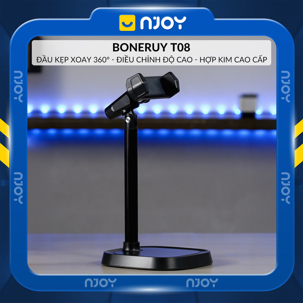 Giá Đỡ Điện Thoại Boneruy Để Bàn Xoay 360 Độ Điều Chỉnh Độ Cao Chân Đế Dày Ổn ĐỊnh Chống Rung Lắc