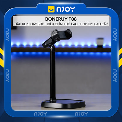 Giá Đỡ Điện Thoại Boneruy Để Bàn Xoay 360 Độ Điều Chỉnh Độ Cao Chân Đế Dày Ổn ĐỊnh Chống Rung Lắc